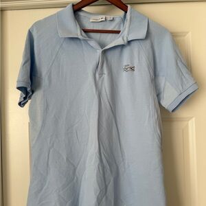 Lacoste men's short-sleeve polo shirt in light blue cotton piqué US LARGE